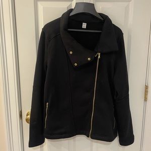 EUC Old Navy black asymmetrical zip sweatshirt XL